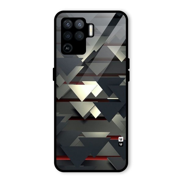 Classic Triangles Design Glass Back Case for Oppo F19 Pro