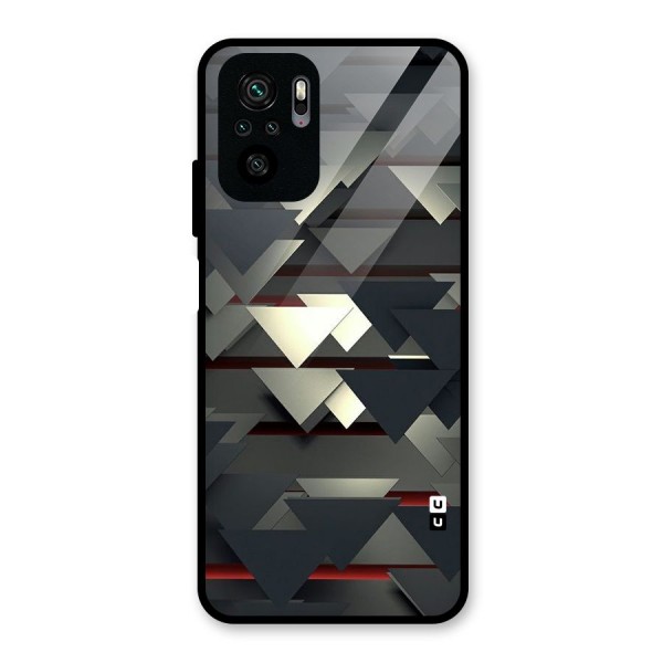 Classic Triangles Design Glass Back Case for Redmi Note 10