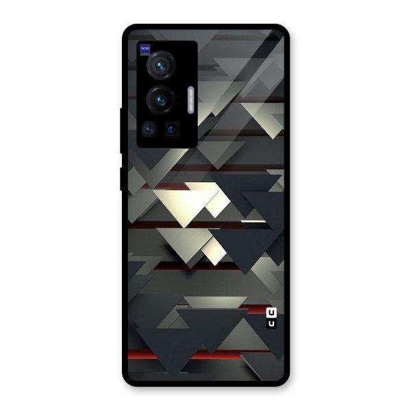 Classic Triangles Design Glass Back Case for Vivo X70 Pro