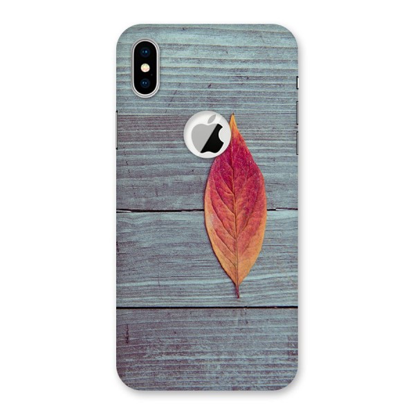 Classic Wood Leaf Back Case for iPhone X Logo Cut