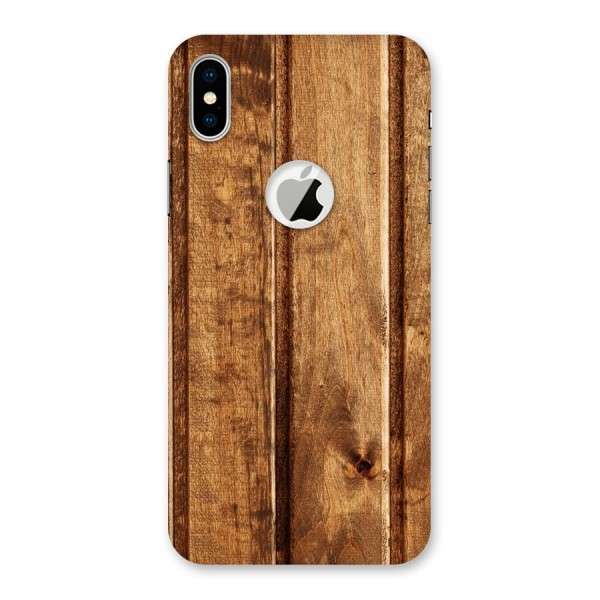 Classic Wood Print Back Case for iPhone XS Logo Cut