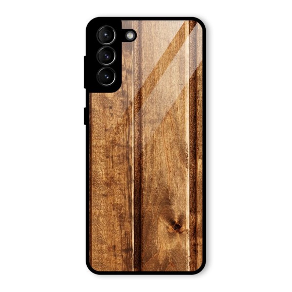 Classic Wood Print Glass Back Case for Galaxy S21 Plus