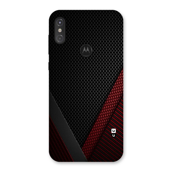 Classy Black Red Design Back Case for Motorola One Power