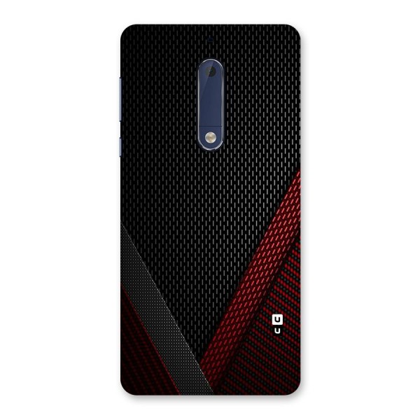 Classy Black Red Design Back Case for Nokia 5