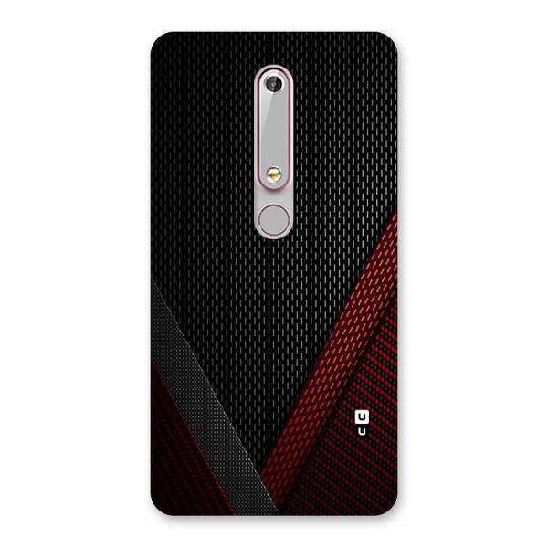Classy Black Red Design Back Case for Nokia 6.1
