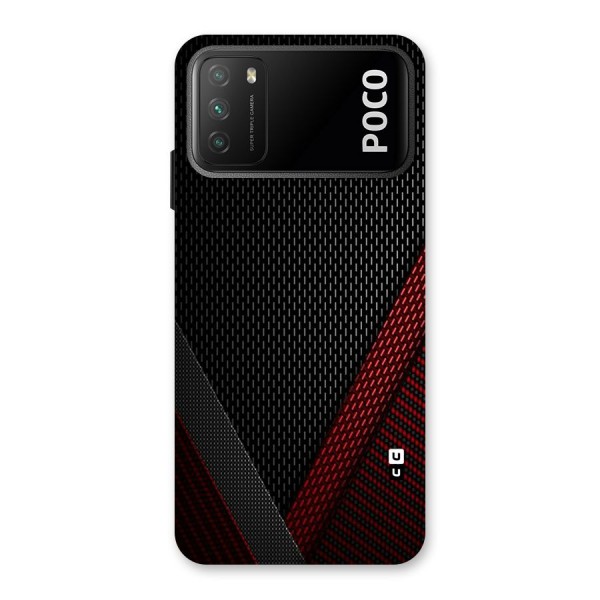 Classy Black Red Design Back Case for Poco M3