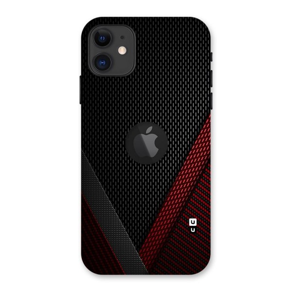 Classy Black Red Design Back Case for iPhone 11 Logo Cut