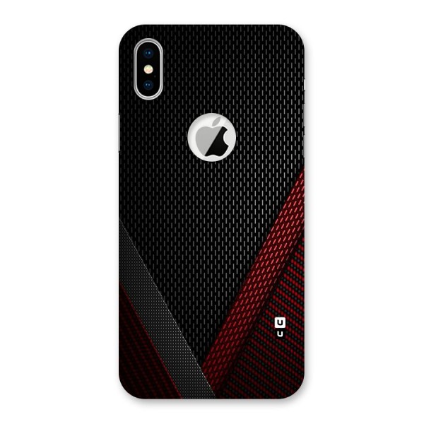 Classy Black Red Design Back Case for iPhone XS Logo Cut