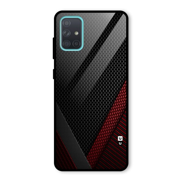 Classy Black Red Design Glass Back Case for Galaxy A71