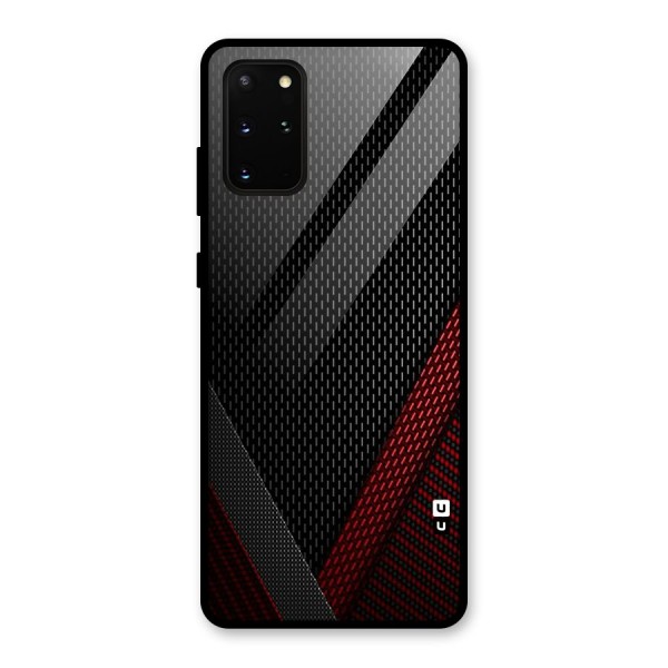 Classy Black Red Design Glass Back Case for Galaxy S20 Plus