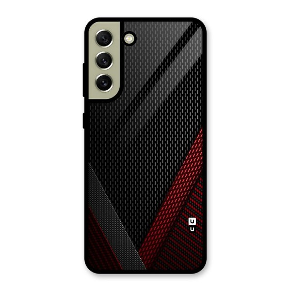 Classy Black Red Design Glass Back Case for Galaxy S21 FE 5G