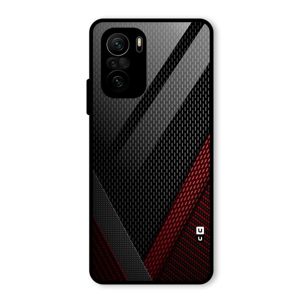 Classy Black Red Design Glass Back Case for Mi 11x