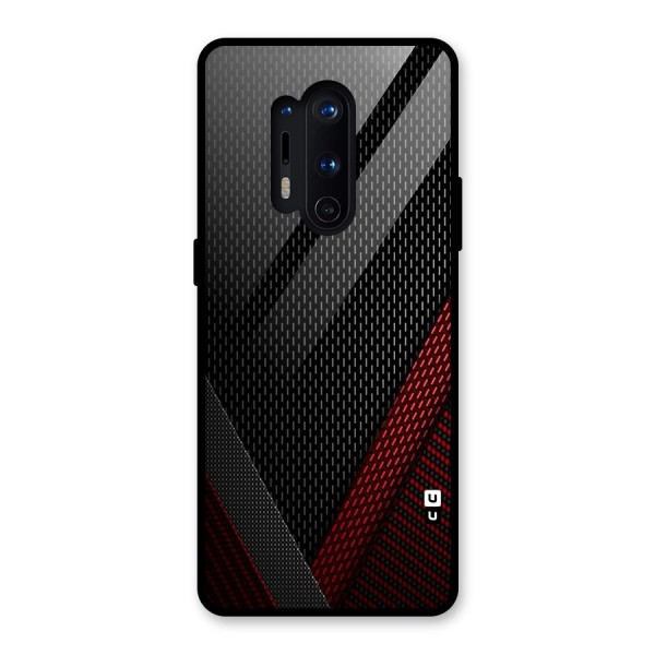 Classy Black Red Design Glass Back Case for OnePlus 8 Pro