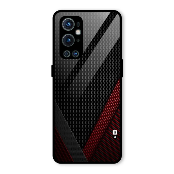 Classy Black Red Design Glass Back Case for OnePlus 9 Pro