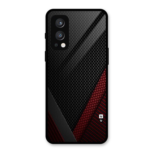 Classy Black Red Design Glass Back Case for OnePlus Nord 2 5G