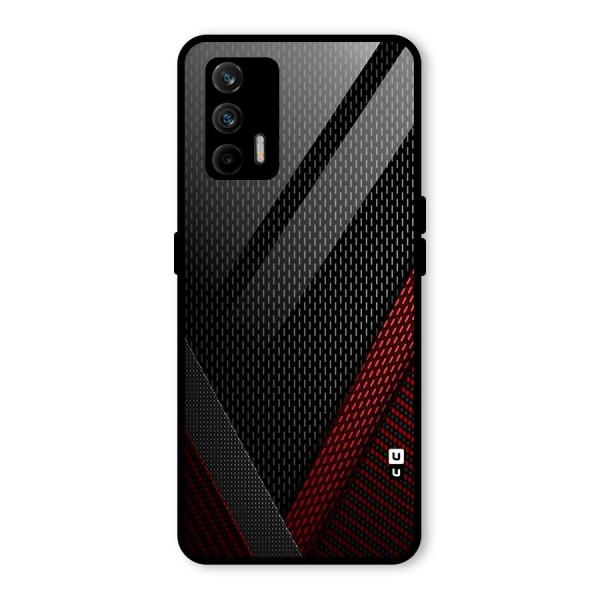 Classy Black Red Design Glass Back Case for Realme X7 Max