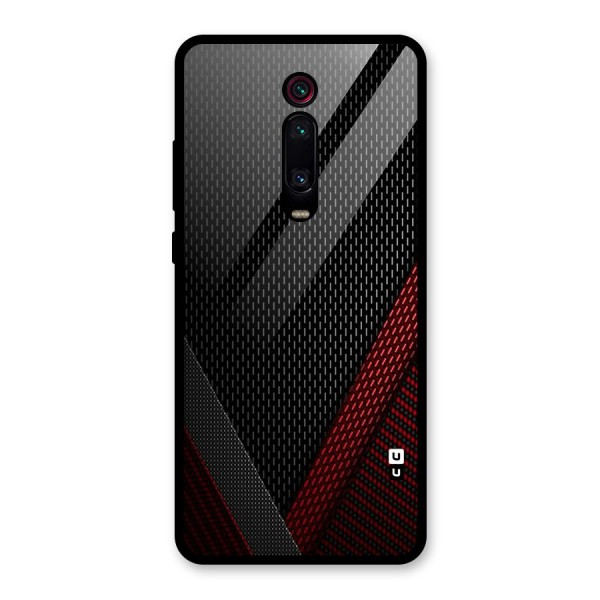 Classy Black Red Design Glass Back Case for Redmi K20 Pro