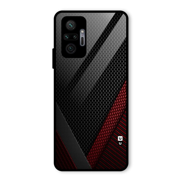 Classy Black Red Design Glass Back Case for Redmi Note 10 Pro Max