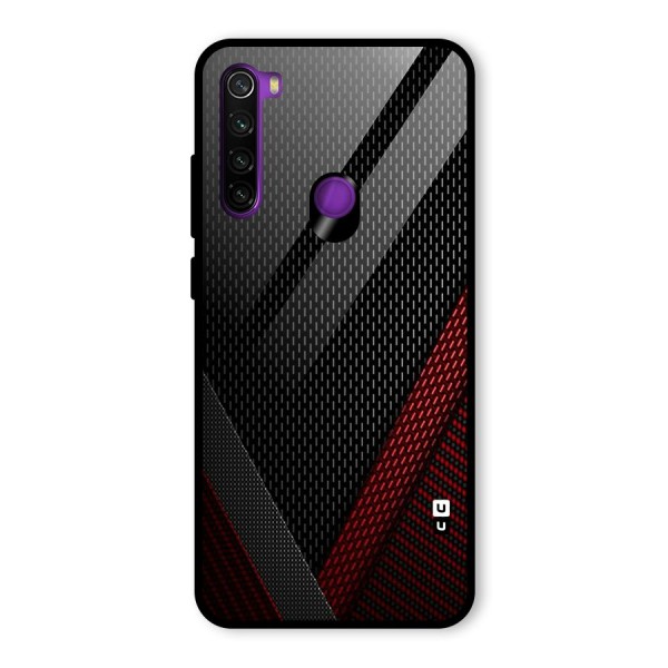 Classy Black Red Design Glass Back Case for Redmi Note 8