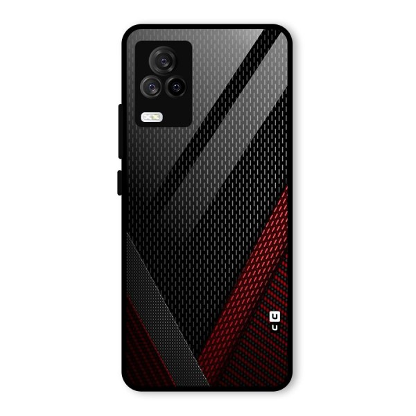 Classy Black Red Design Glass Back Case for Vivo iQOO 7 Legend 5G