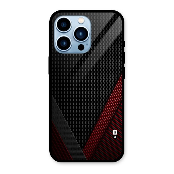 Classy Black Red Design Glass Back Case for iPhone 13 Pro