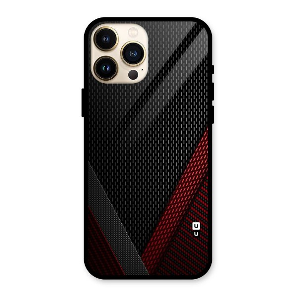 Classy Black Red Design Glass Back Case for iPhone 13 Pro Max