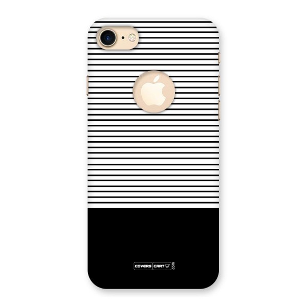 Classy Black Stripes Back Case for iPhone 7 Logo Cut