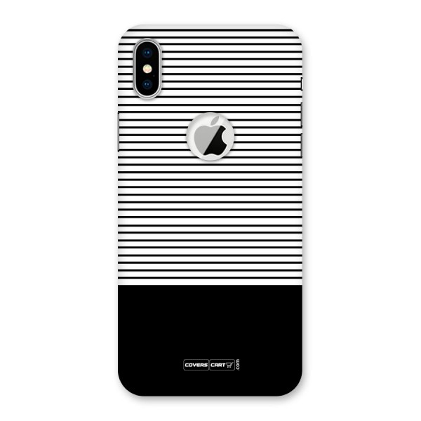 Classy Black Stripes Back Case for iPhone XS Logo Cut