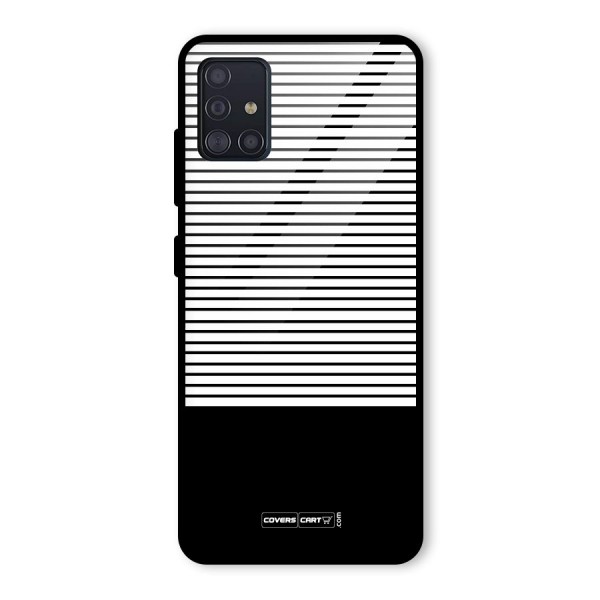Classy Black Stripes Glass Back Case for Galaxy A51