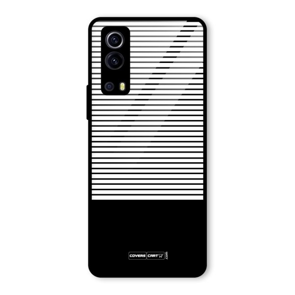 Classy Black Stripes Glass Back Case for Vivo iQOO Z3