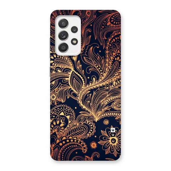 Classy Golden Leafy Design Back Case for Galaxy A52