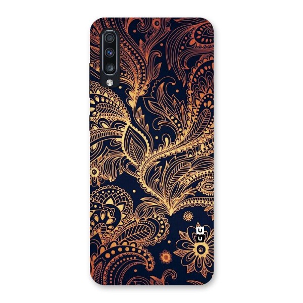 Classy Golden Leafy Design Back Case for Galaxy A70