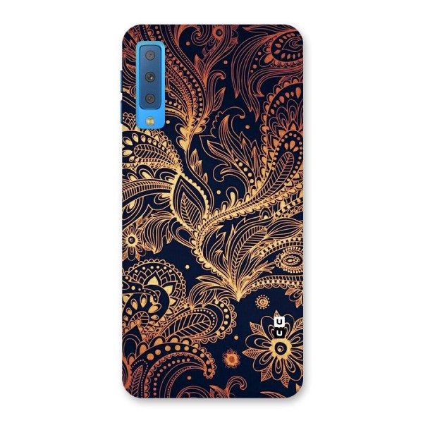 Classy Golden Leafy Design Back Case for Galaxy A7 (2018)