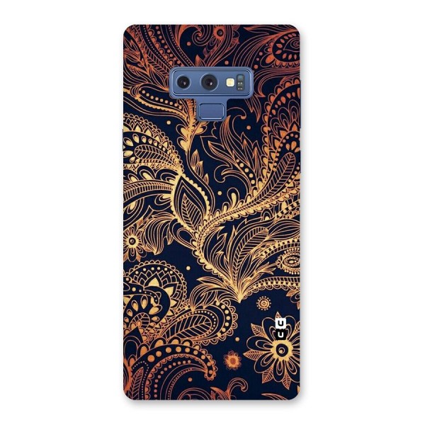 Classy Golden Leafy Design Back Case for Galaxy Note 9