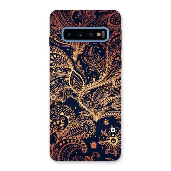 Classy Golden Leafy Design Back Case for Galaxy S10