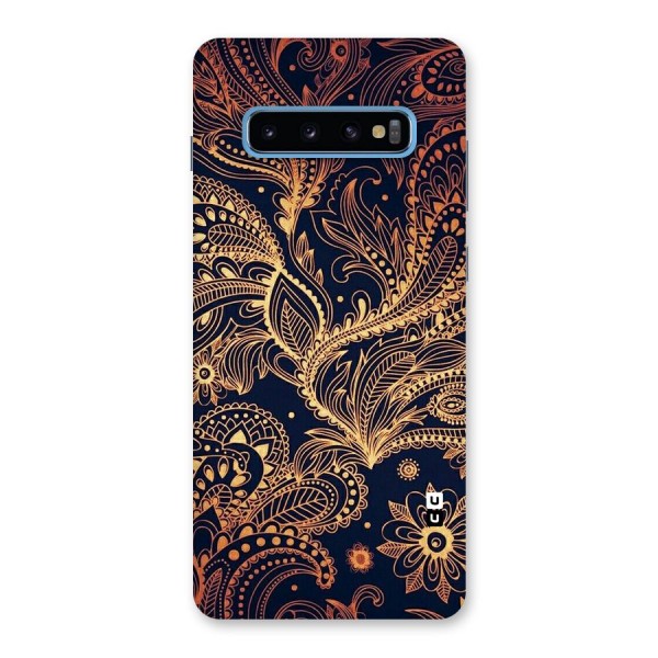 Classy Golden Leafy Design Back Case for Galaxy S10 Plus