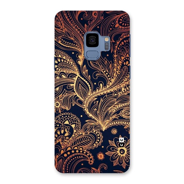 Classy Golden Leafy Design Back Case for Galaxy S9