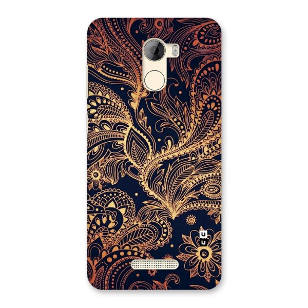Classy Golden Leafy Design Back Case for Gionee A1 LIte
