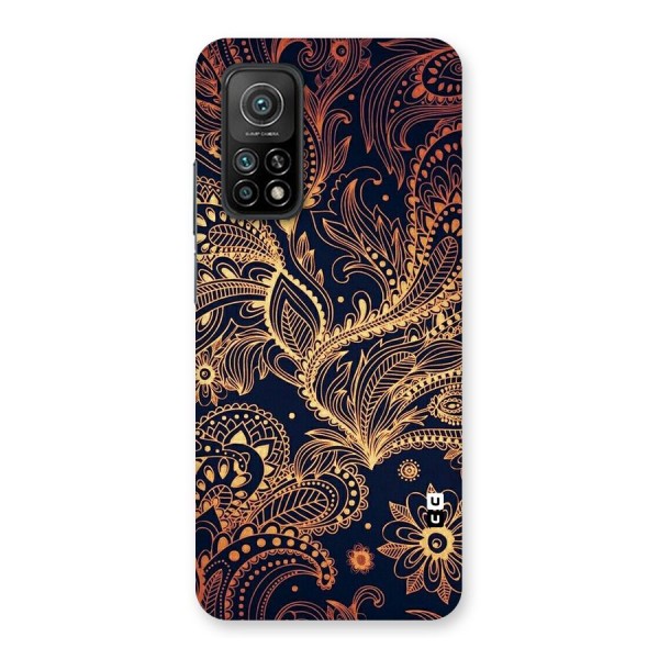 Classy Golden Leafy Design Back Case for Mi 10T Pro 5G