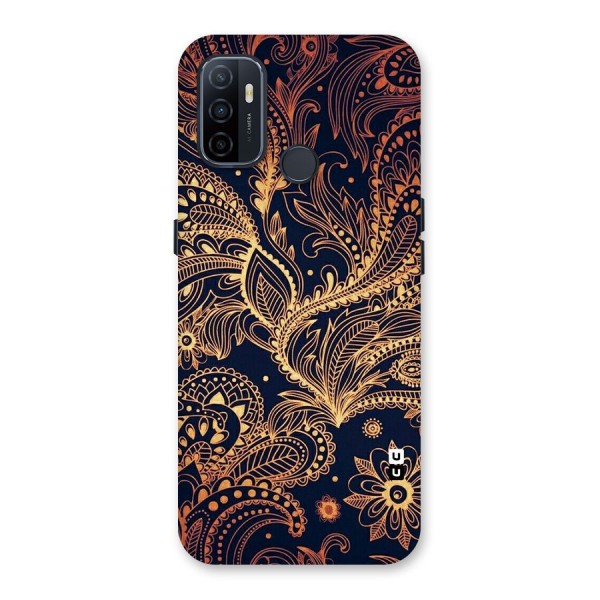 Classy Golden Leafy Design Back Case for Oppo A53