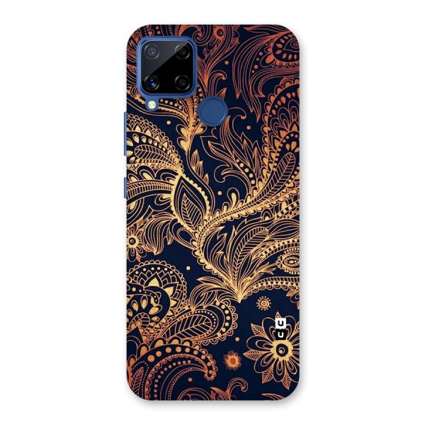Classy Golden Leafy Design Back Case for Realme Narzo 30A
