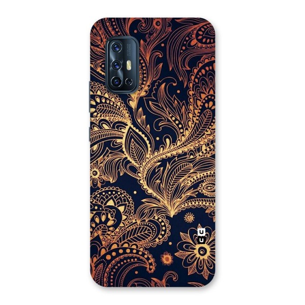 Classy Golden Leafy Design Back Case for Vivo V17