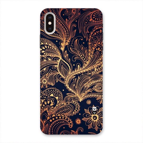 Classy Golden Leafy Design Back Case for iPhone XS Max