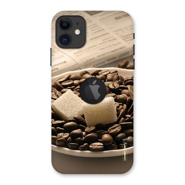Coffee And Sugar Cubes Back Case for iPhone 11 Logo Cut