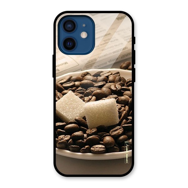 Coffee And Sugar Cubes Glass Back Case for iPhone 12 Mini