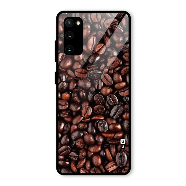 Coffee Beans Texture Glass Back Case for Galaxy S20 FE