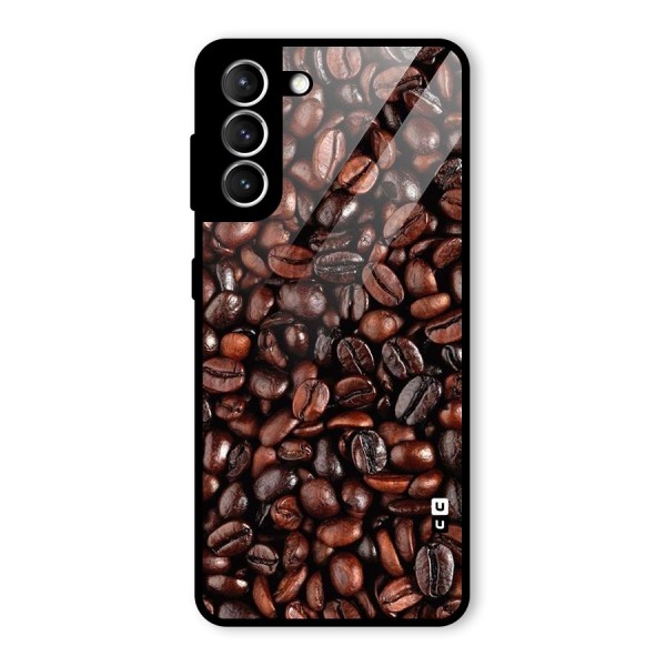 Coffee Beans Texture Glass Back Case for Galaxy S21 5G
