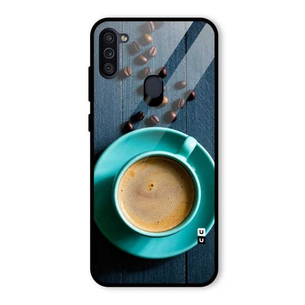 Coffee Beans and Cup Glass Back Case for Galaxy M11