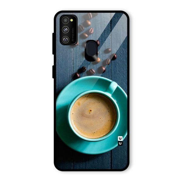 Coffee Beans and Cup Glass Back Case for Galaxy M21