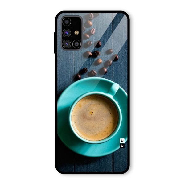 Coffee Beans and Cup Glass Back Case for Galaxy M31s